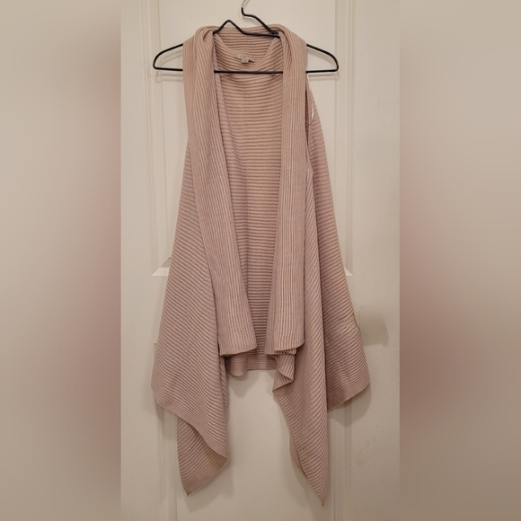 LOFT Sweaters - LOFT One Size Dusty Rose Pink Sweater Long Open Front Cardigan Sweater Vest